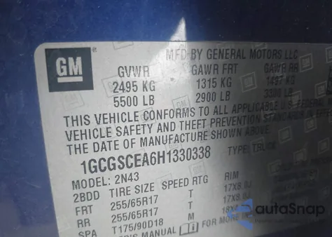 2017 Chevrolet Colorado Lt from USA, damaged, VIN 1GCGSCEA6H1330338